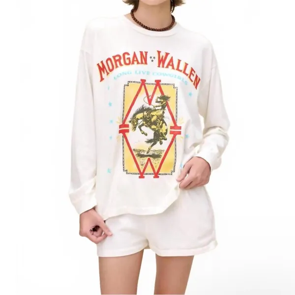 NWT Daydreamer Morgan Wallen Long Live Cowgirls‎ Relaxed Long Sleeve, Size S - Image 3
