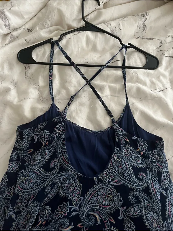 Abercrombie & Fitch Navy Paisley Slip Dress - Image 5