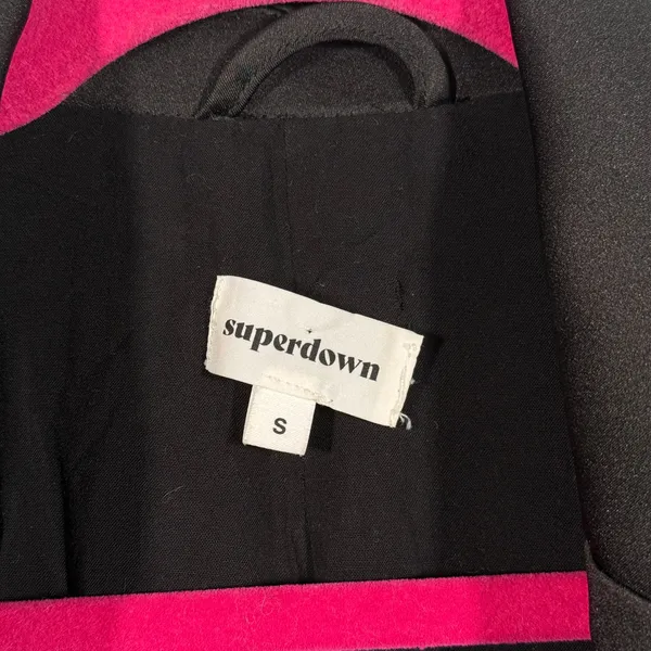 Superdown Revolve Miley Black Oversized Satin Blazer Mini Dress Small - Image 6