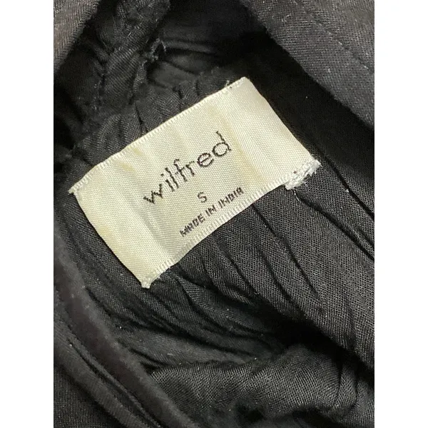 Aritzia Wilfred Black Sleeveless Ruffle Gauze Mini Swing A Line Dress Size S - Image 4
