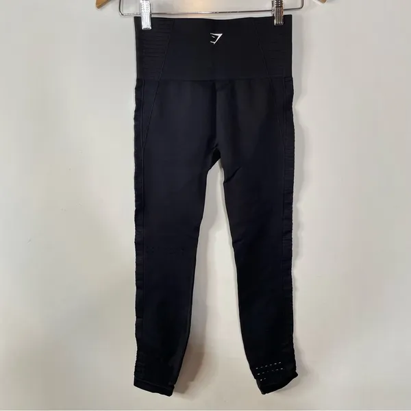 Gymshark Black‎ Seamless Leggings with Cutouts Size Small - Image 2