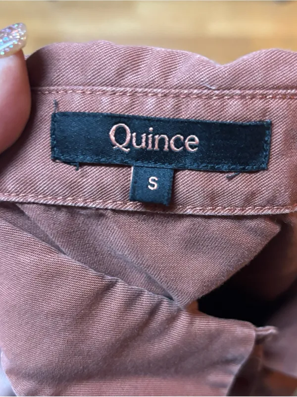 Quince Terracotta Vintage Wash Tencel Baggy Vacation Resortwear Camp Shirt S - Image 6