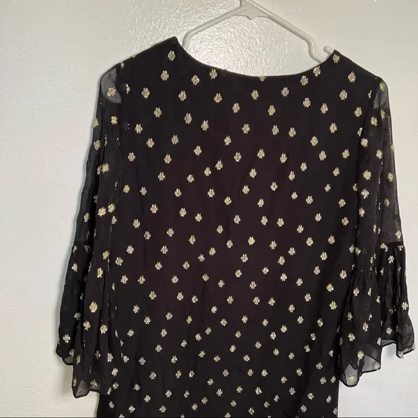 Lilly Pulitzer Women's Size 00 Caroline Silk Tunic Dress Black Gold Metallic - Image 10