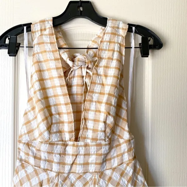 Free People Do The Twist Gingham Halter Mini Dress Tea Size‎ 2 NWT - Image 5