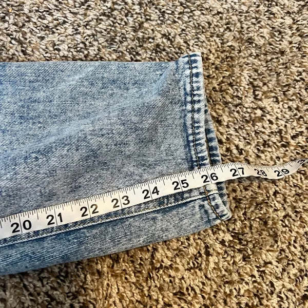 Old Navy Womens Jeans Acid‎ Wash Distressed Extra High Rise Straight Leg Size 00 - Image 8