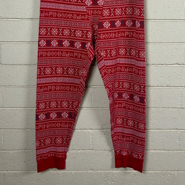 PINK Victoria’s Secret Red Snowflake Pajama Pants size XL - Image 8