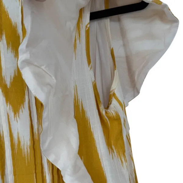 Anthropologie Maeve Cassandra Pintuck Flutter Sleeve Maxi Dress Yellow Size‎ XS - Image 9