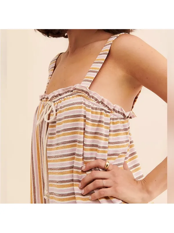 Free people Marianna Striped Romper size medium - Image 4