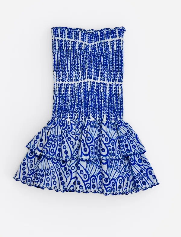 Zaria Atelier Strapless Mini Dress Blue - Image 2