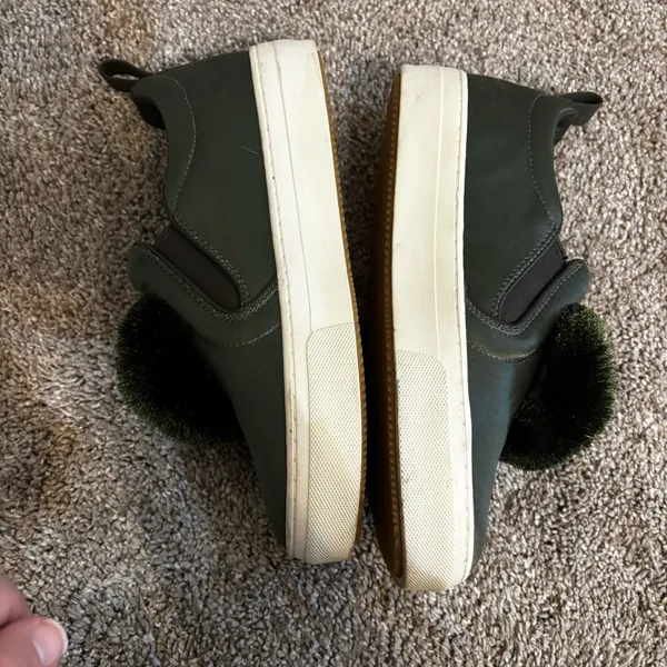TORY BURCH Pom Pom Satin Platform Sneaker In Green Women’s Size 6.5 - Image 6