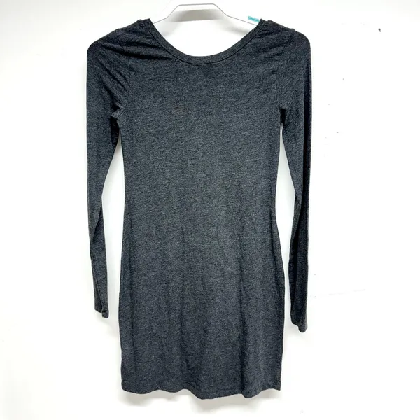 Splendid Long Sleeve Rhinestone Mini Grey Round Neck Dress Size XS‎ - Image 2