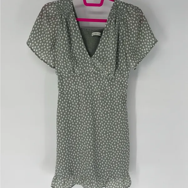 Abercrombie & Fitch Polka Dot Chiffon Ruffle Sleeve Dress - Image 2