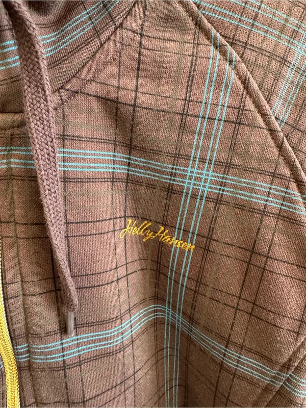 Helly Hansen Plaid Brown And Blue Zip-up Jacket - Image 2