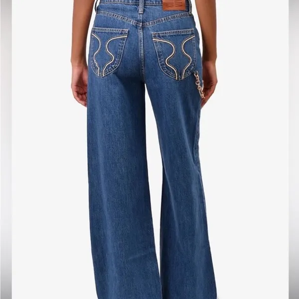 Cult Gaia X Gap Wide Leg Gold Chain Jeans - Image 2