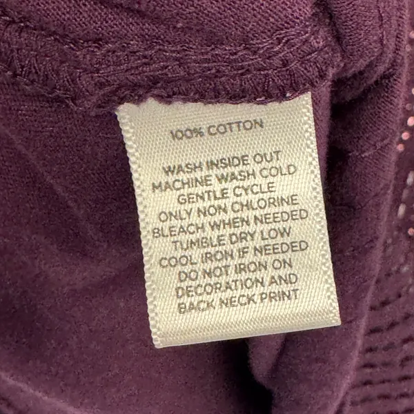 Ann Taylor LOFT Plum Purple Sequin Front 3/4 Sleeve Cotton Top Large Large - Image 7