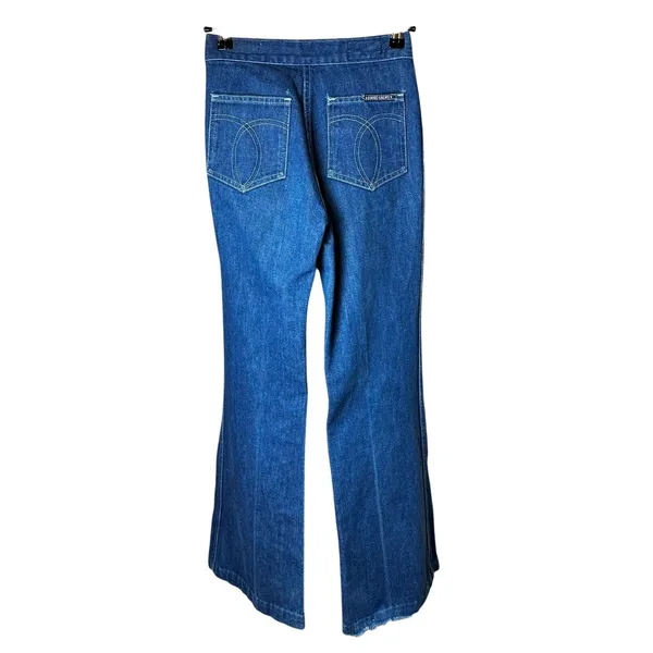 Vintage 70s Faded Glory‎ USA Made Flare Jeans Sz 7 28 | High Rise Roller Denim - Image 2