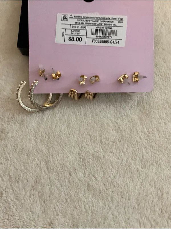 wild fable Gold and Pearl Hoop Earring Trio - Image 5