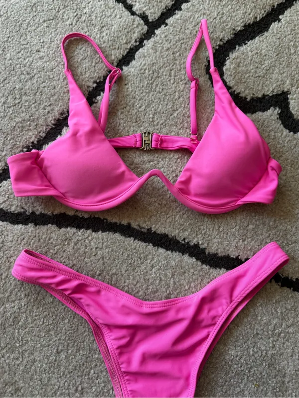 SHEIN Hot Pink Underwire Bikini Set - Image 4