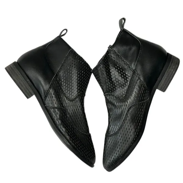 Kelsi Dagger Black Alaska Perforated Zip Ankle Booties(Size 8) - Image 6