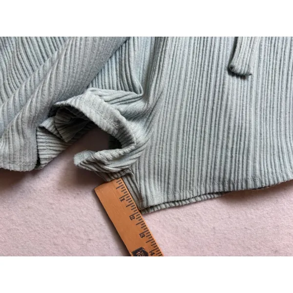 Urban Outfitters Ribbed Long Sleeve Wrap Romper Sage Green Small - Image 10