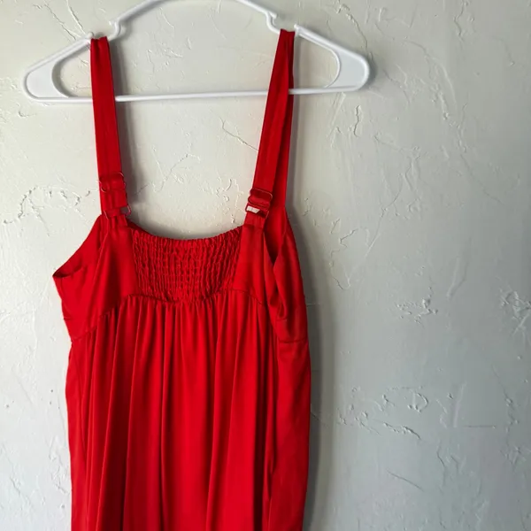 Urban Outfitters Red Sundress Size M Button Front Sleeveless Midi 100% Lyocell‎ - Image 6
