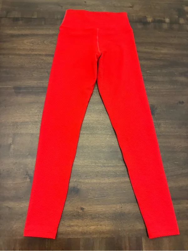 Beach Riot Piper Legging Red Waffle Women’s Small Sport Leggings - Image 3