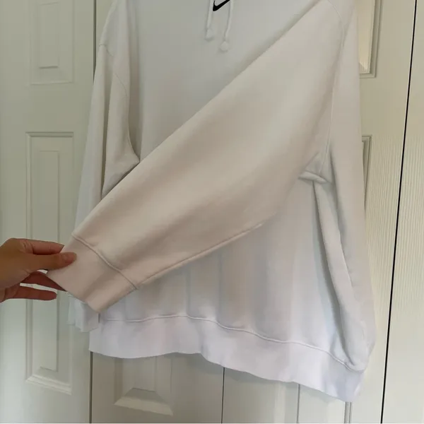 Nike Sportswear Oversized Fleece Hoodie Center Swoosh White Sz XXL - Image 7