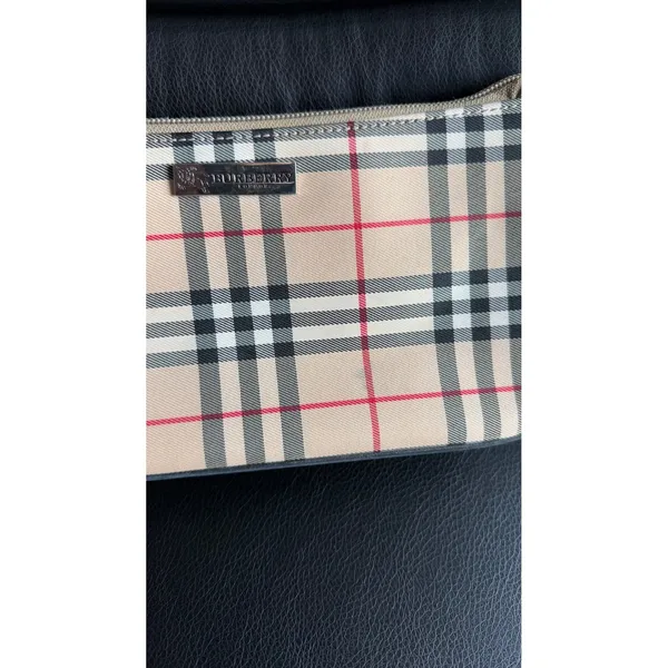 Burberry London Nova Check Canvas Leather Clutch Bag Tan Black No Strap - Image 2