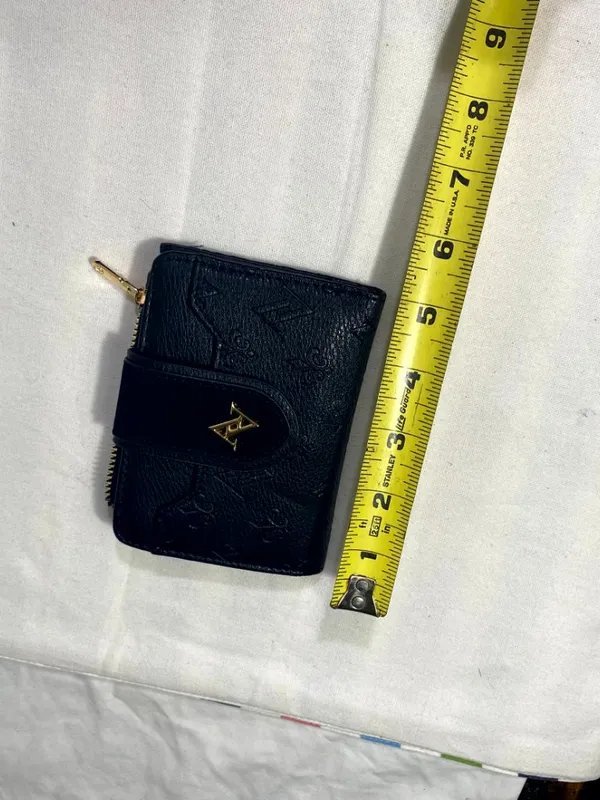 Adrienne Vittadini Black Zip Around Wallet Faux Leather Snap Closure - Image 2