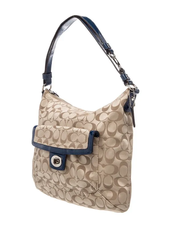 Coach Penelope Signature Sateen Convertible Hobo / Shoulder Bag Tan F19232 - Image 2