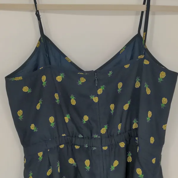 J. Crew Women's Size 6‎ Navy Pineapple Dress Fully Lined Rear Zip Pockets Lined - Image 13