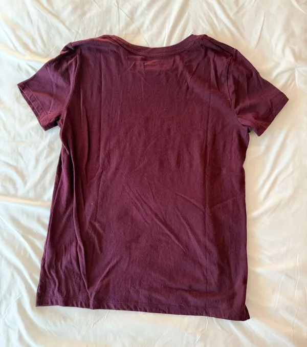 PINK Victoria’s Secret Burgundy T-Shirt Size Small - Image 2