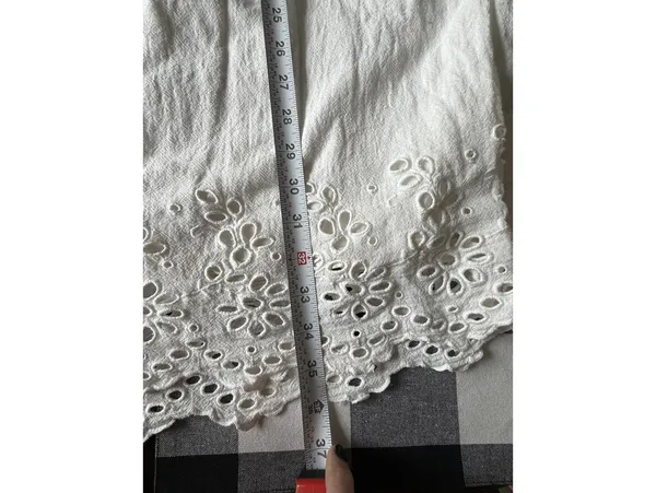Daily Practice White Eyelet Hem Cross-Back Short Sleeve Dress - Image 10