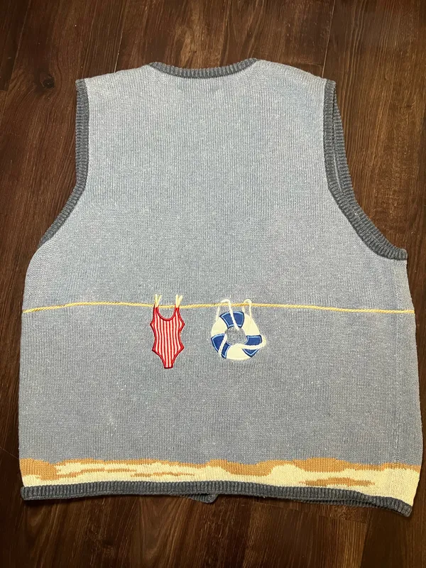 Vintage Mandal Bay Coastal Knit Vest Size XL - Image 2