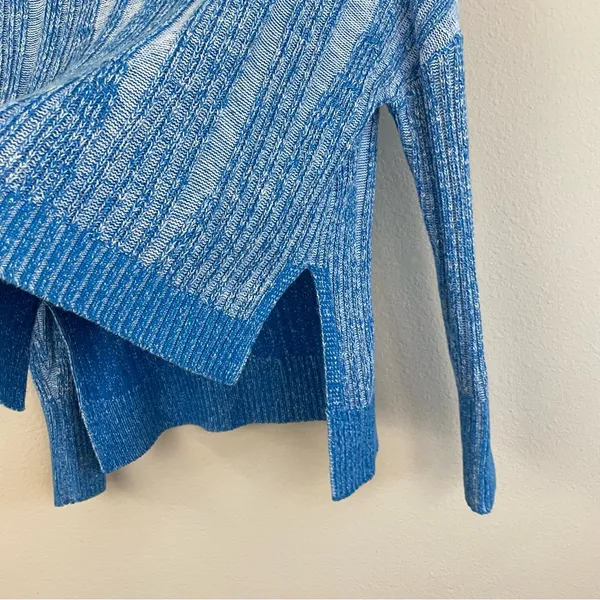 Anthropologie Pilcro Blue Textured High-Low Relaxed Pullover Sweater Size M‎ - Image 9