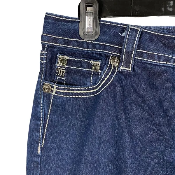 Miss Me Jeans Womens Size 28‎ Easy boot cut Denim Embellished Pockets - Hemmed - Image 5