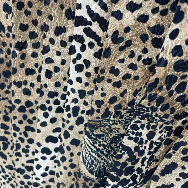 Vintage Hidden Leopard Faces Pleated Skirt Animal Print‎ 80s Drama Eclectic Fun - Image 9