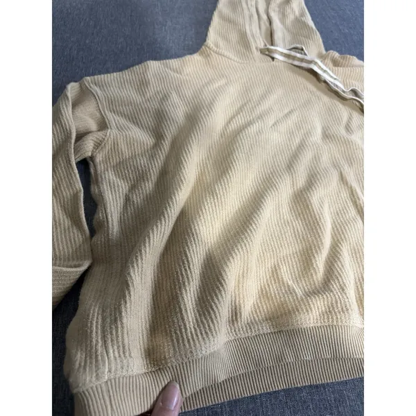 Aerie Tan Oversized Cropped Tan Ribbed Hoodie Womens Sz S - Image 2