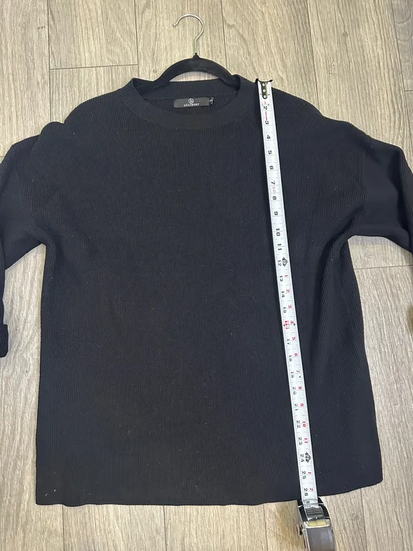Black Thick Knit Sweater Minimal Chic Size Small by Illusory - Image 9