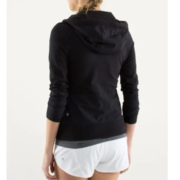 Lululemon Voyage Hoodie Stretch French Terry Yoga Boardshort Fabric Black 8 - Image 2