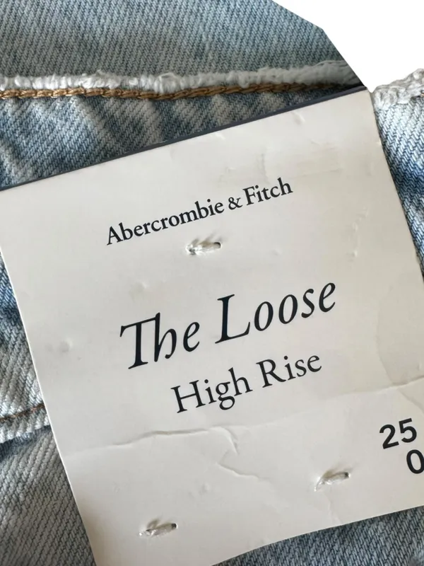 Abercrombie - NWT The Loose High Rise Jean Light Acid Wash Sz 25 - Image 8
