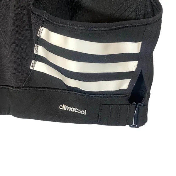 Adidas Black Side Cut Out Racerback Mesh Athletic Gym Sports Bra Women Sz M - Image 5