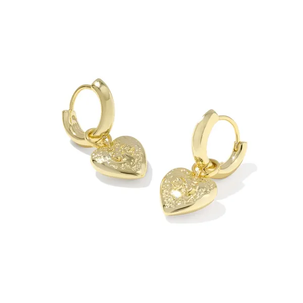 ✨ Kendra Scott x LoveShackFancy Heart Gold Convertible Huggie Earrings - Image 7