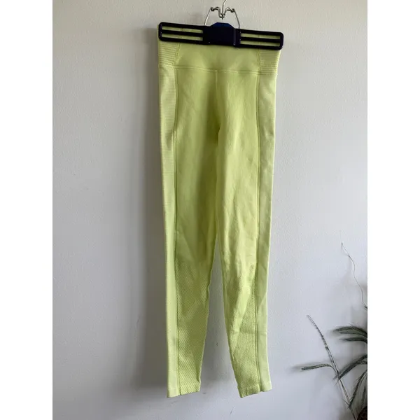 Aerie OFFLINE Seamless Ribbed High Waisted‎ Leggings Lime Green Womens XXS - Image 2