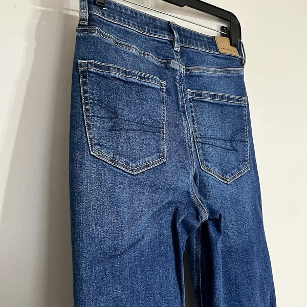 American‎ Eagle Mom Jeans Womens 4 Short Blue High Rise Stretch Denim - Image 11