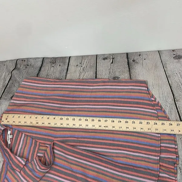 Madewell Womens Courier Button Back Shirt Rainbow Stripe Oversized size XS - Image 11
