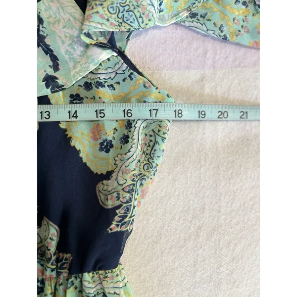 Lily Rose Paisley Chiffon Cold Shoulder Maxi Dress NWT Sz M Lined Ruffle - Image 8