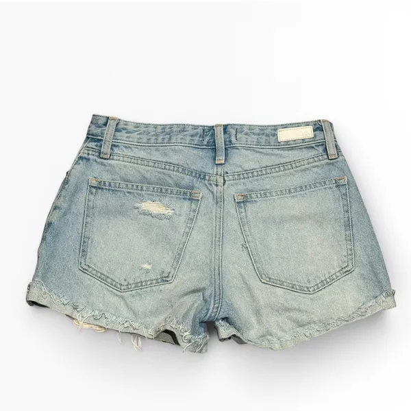 Abercrombie & Fitch Annie High‎ Rise Distressed Denim Shorts Light Wash 26/2 - Image 2
