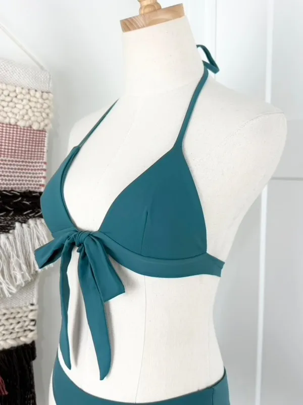 Mara Hoffman Samba Wraparound Bikini Top + Bottom Teal Sz XS - Image 3