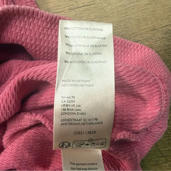 Free People We The Free Ife Thermal Pullover Cotton Top in Pinky Promise Women’s Size Medium - Image 9
